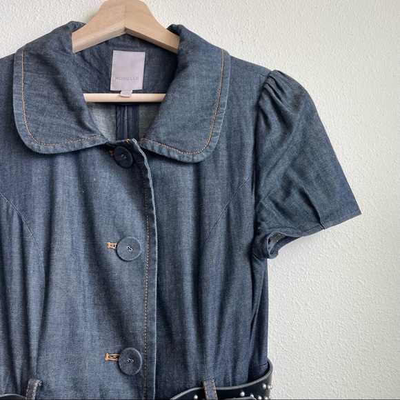 Moiselle Denim Ruffle Designer Dress - Picture 4 of 12